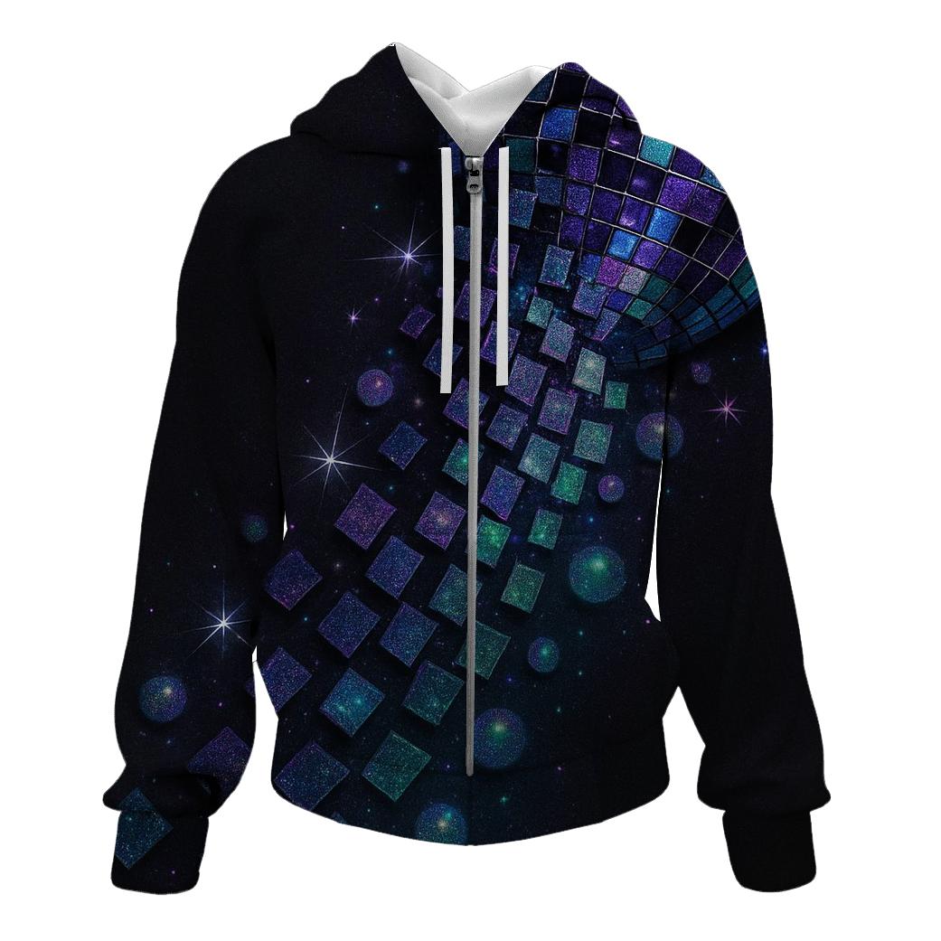Iridescent Disco Cascade graphic hoodies