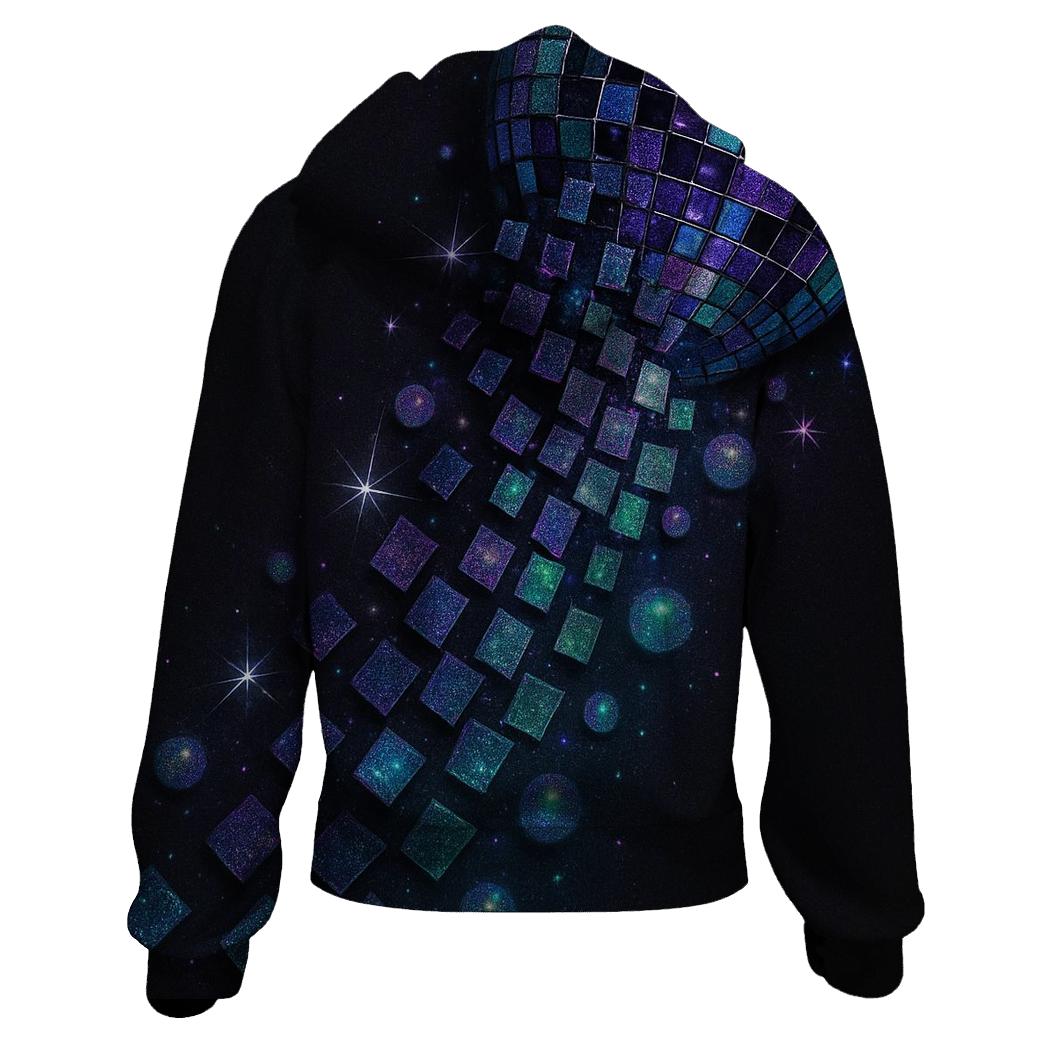Iridescent Disco Cascade graphic hoodies