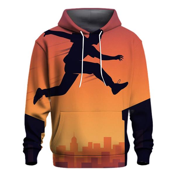 Urban Parkour Skyline Leap printed hoodies