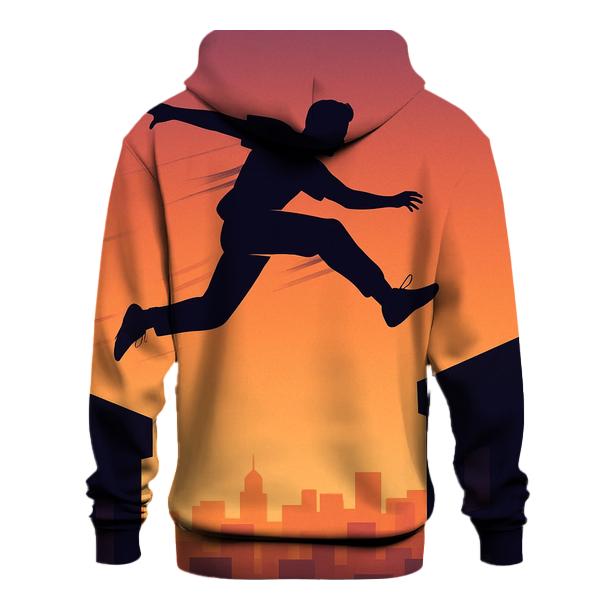 Urban Parkour Skyline Leap printed hoodies