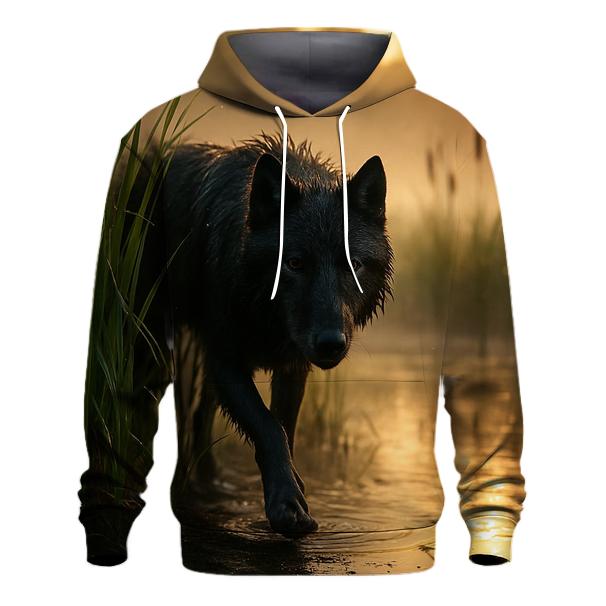 Wetland Wolf Emerging From Reed Bed hoodie styles