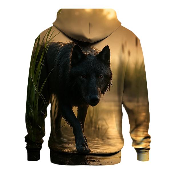 Wetland Wolf Emerging From Reed Bed hoodie styles