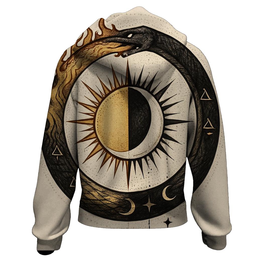 Alchemical Sun Moon Ouroboros hoodies fashion