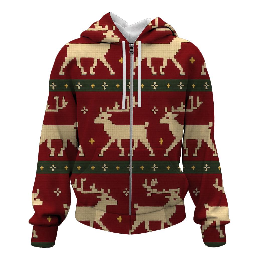 Polar Reindeer March Stripes Design hoodie trends