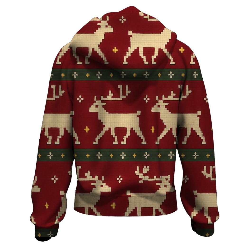Polar Reindeer March Stripes Design hoodie trends