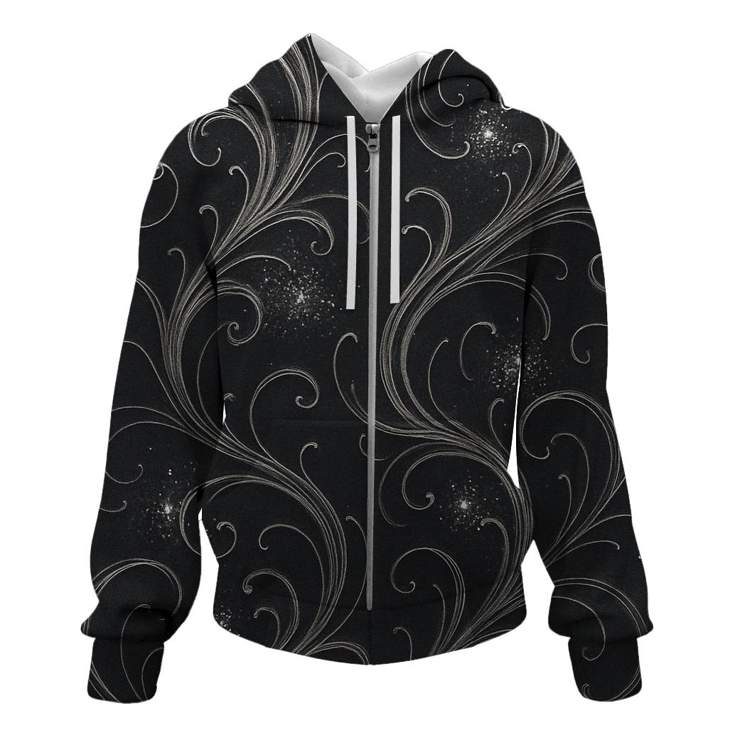Silver Nebula Filigree zip-up hoodies