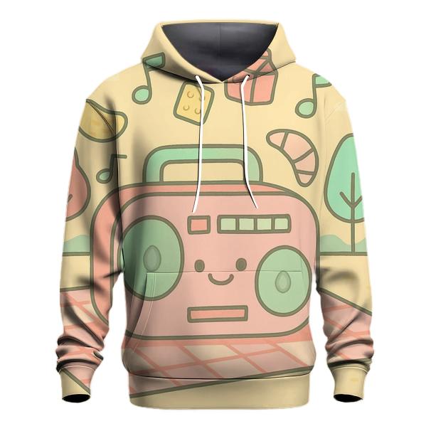 Pastel Boombox Picnic Vibes embroidered hoodies