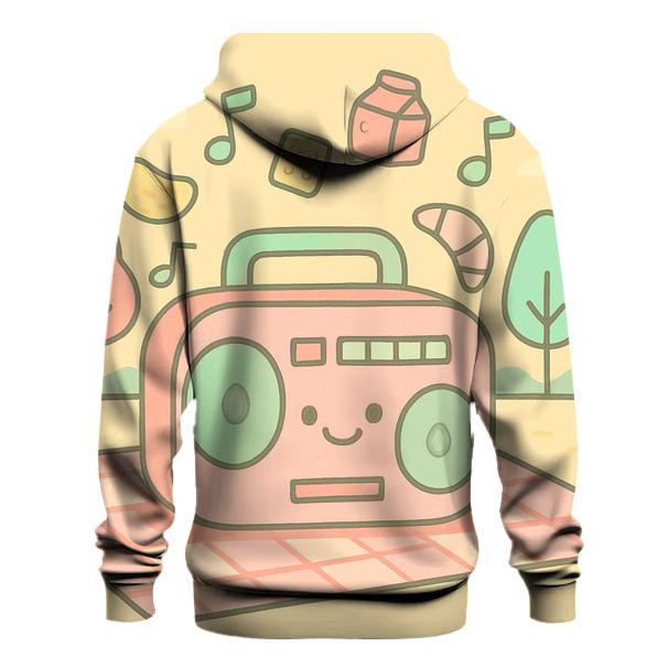 Pastel Boombox Picnic Vibes embroidered hoodies