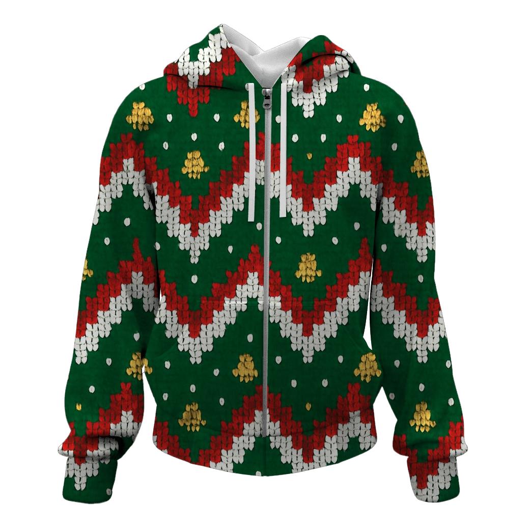 Candy Cane Pixel Zigzag Design heavyweight hoodies