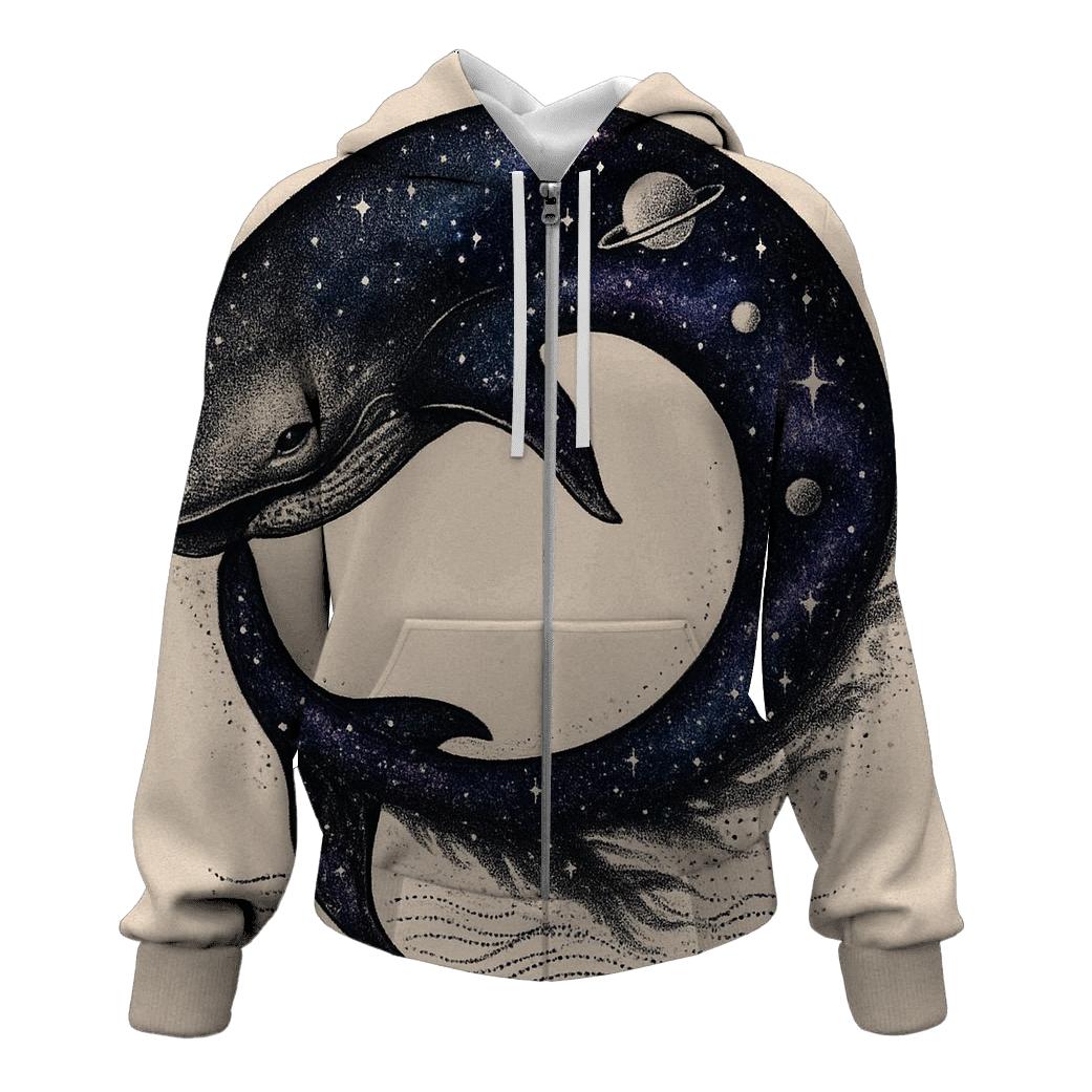 Cosmic Whale Ouroboros lightweight hoodies
