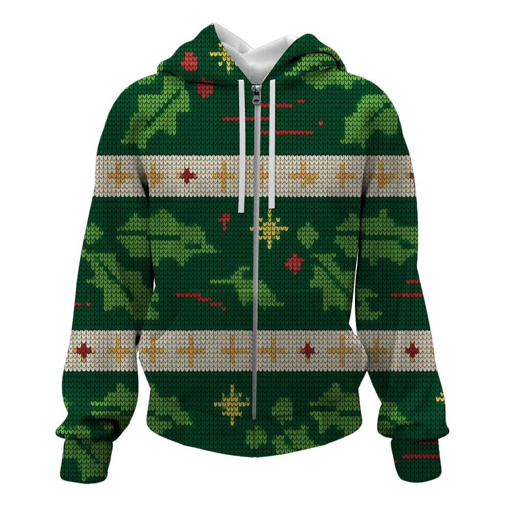 Holly Comet Burst Bands Design zip-up hoodies