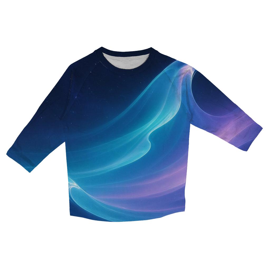 Celestial Tide Gradient casual three quarter sleeve shirts