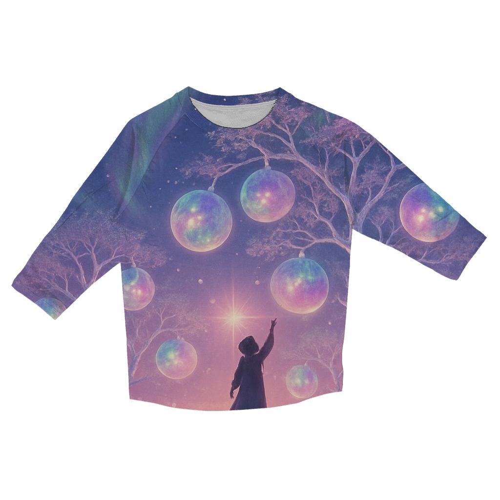 Nebula Orchard At Dusk stylish quarter sleeve tops