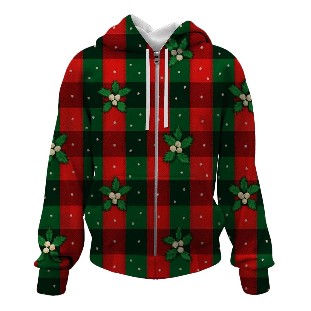 Mistletoe Confetti Plaid Design hoodie designs