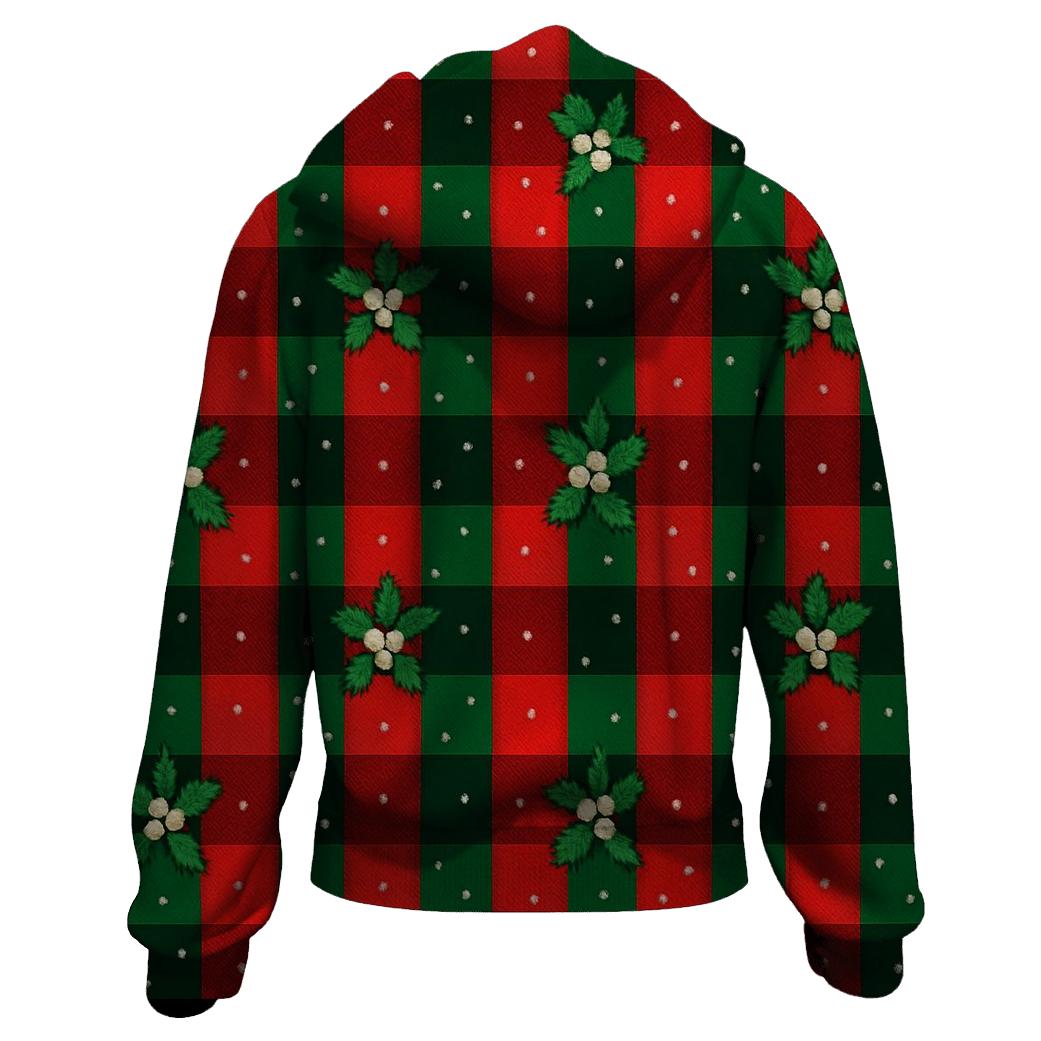 Mistletoe Confetti Plaid Design hoodie designs