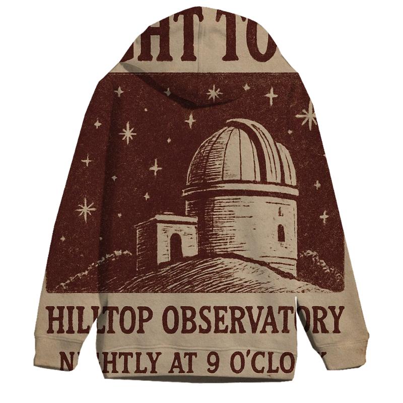 Old Observatory Night Tour Flyer zip-up hoodies