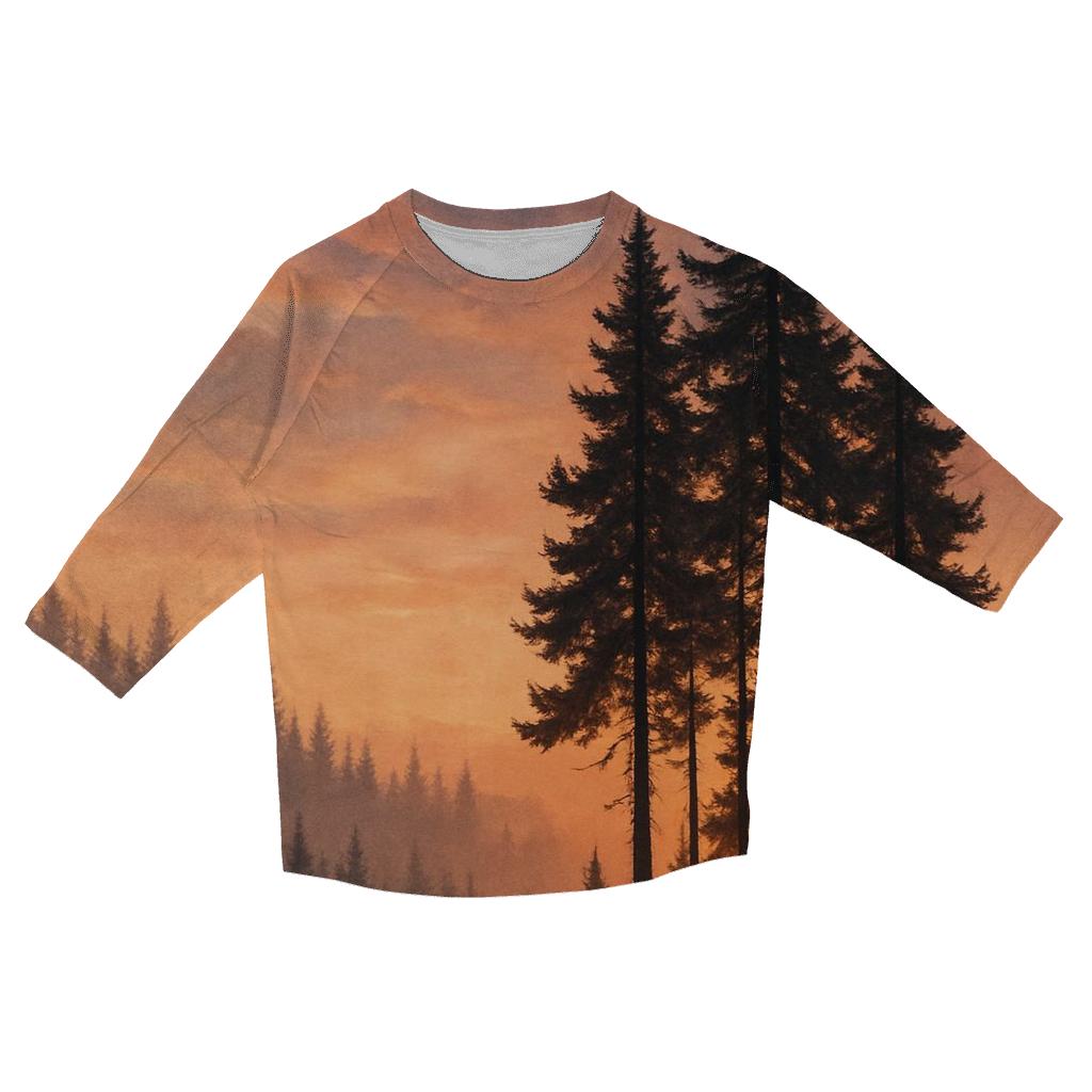 Whispering Pines In Ember Mist fashion 3/4 sleeve shirts