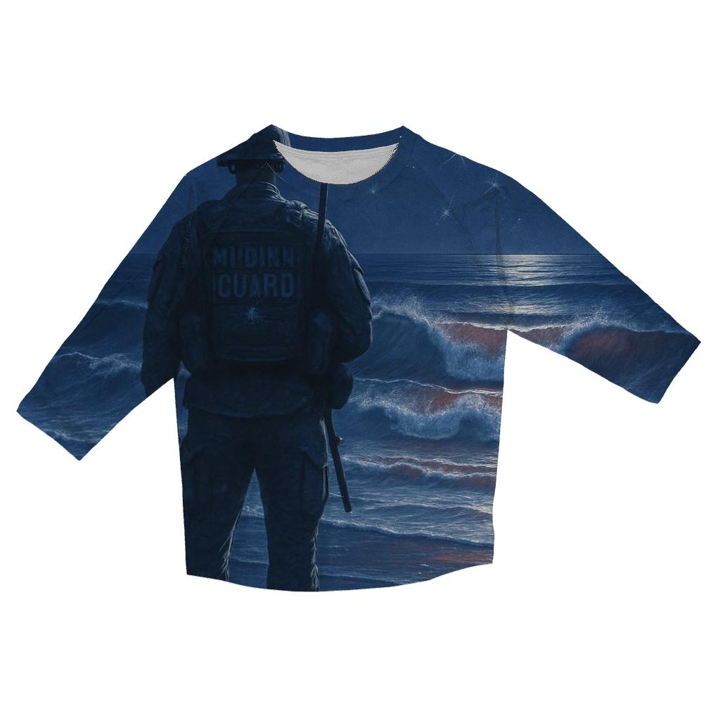Silent Watch At The Homefront Shore printed three quarter sleeve shirts