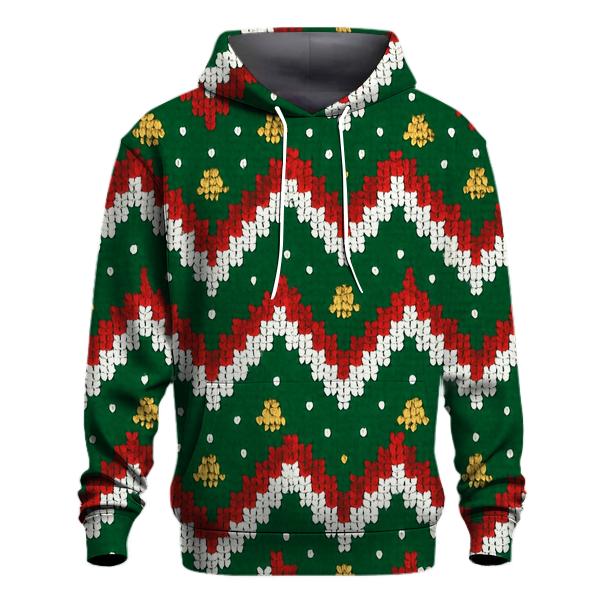 Candy Cane Pixel Zigzag Design premium hoodies