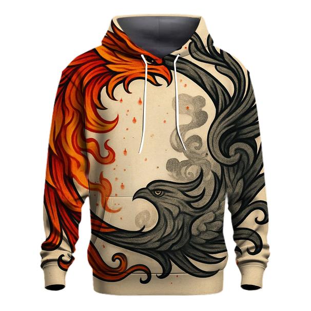 Twin Phoenix Ouroboros printed hoodies