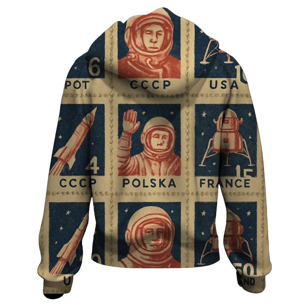 Retro Space Race Stamp Sheet hoodie styles