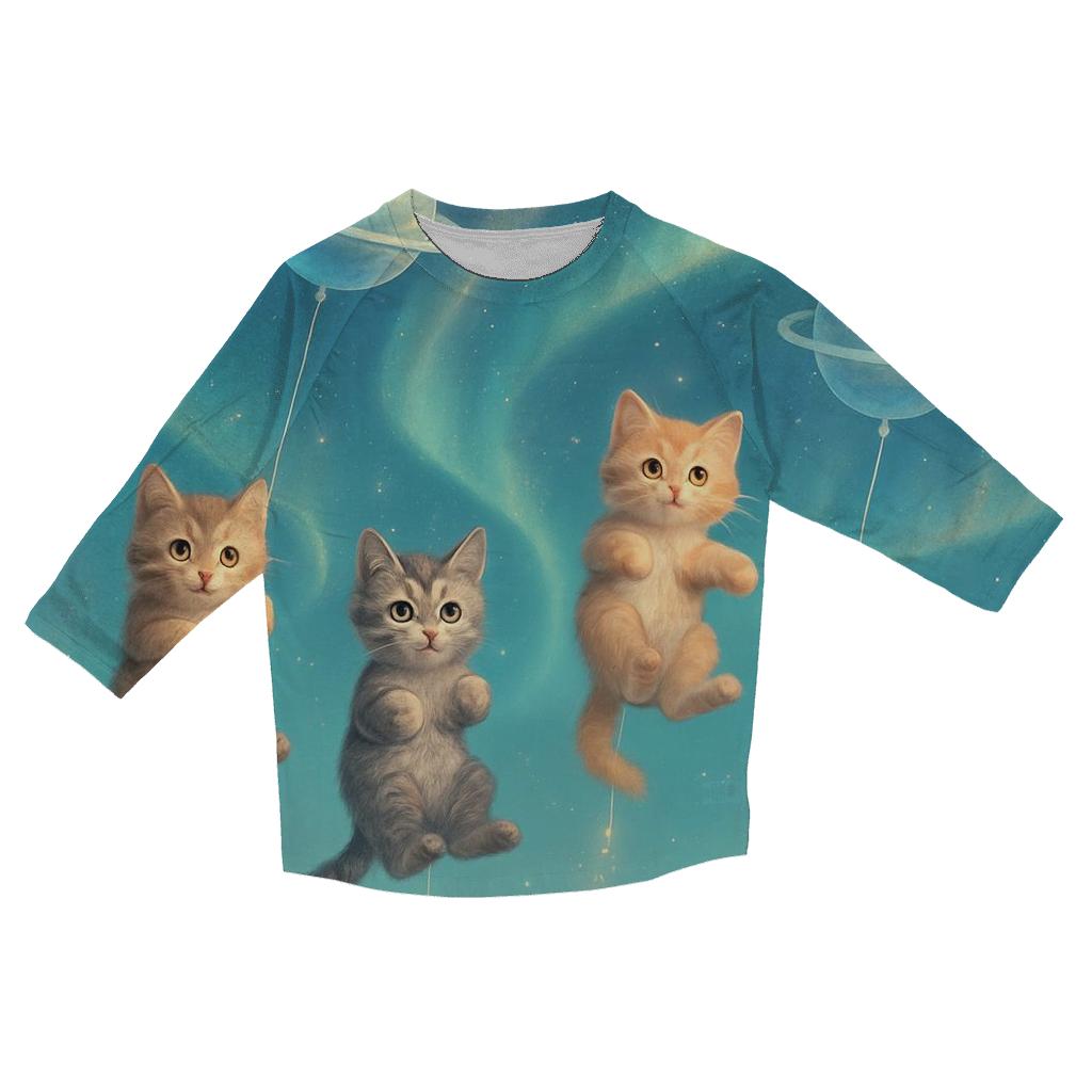 Aurora Balloon Dream Cats cotton quarter sleeve shirts