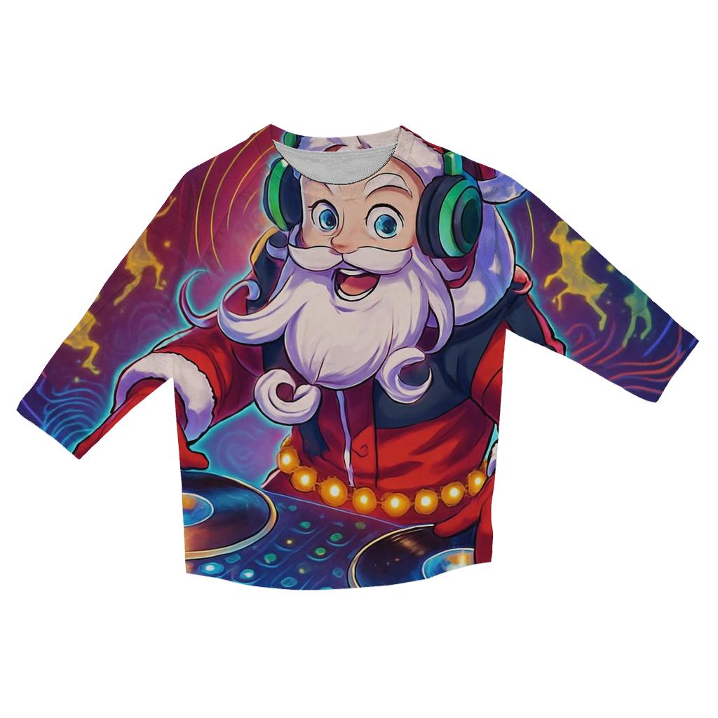 Supernova DJ Santa personalized 3/4 sleeve tees