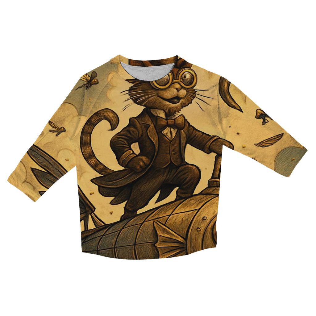 Steampunk Sky Sailor Cat stylish quarter sleeve tops