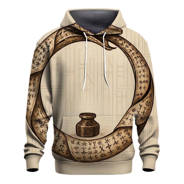 Library Of Endless Pages Ouroboros zip-up hoodies