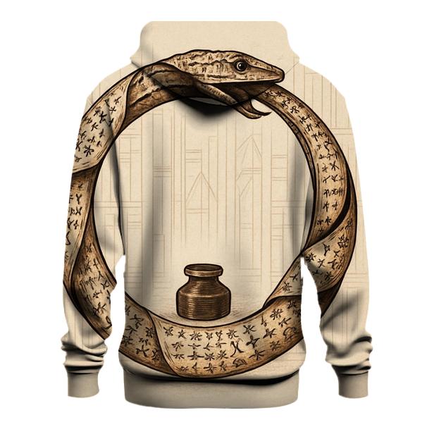 Library Of Endless Pages Ouroboros zip-up hoodies