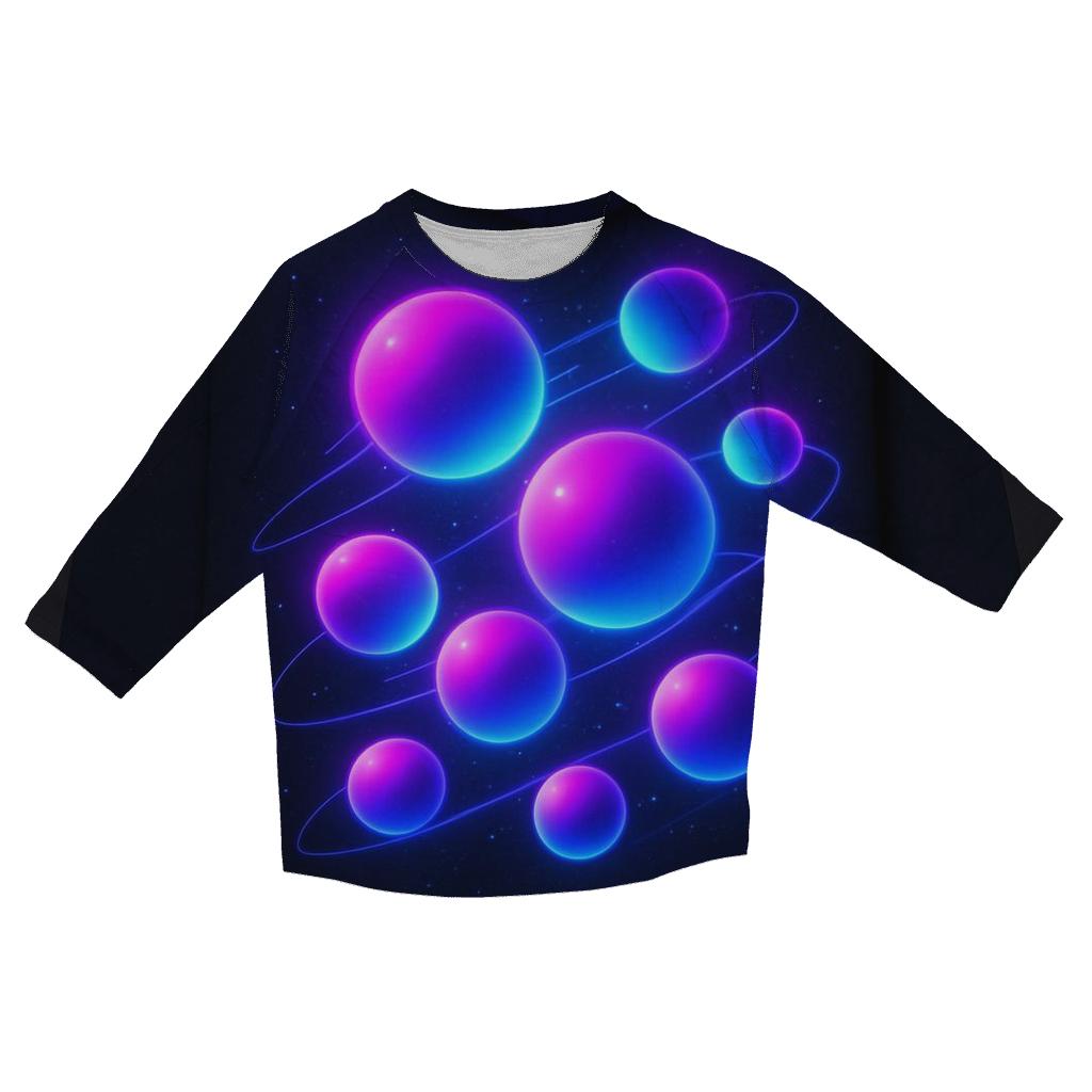Neon Orbit Gradient printed three quarter sleeve shirts