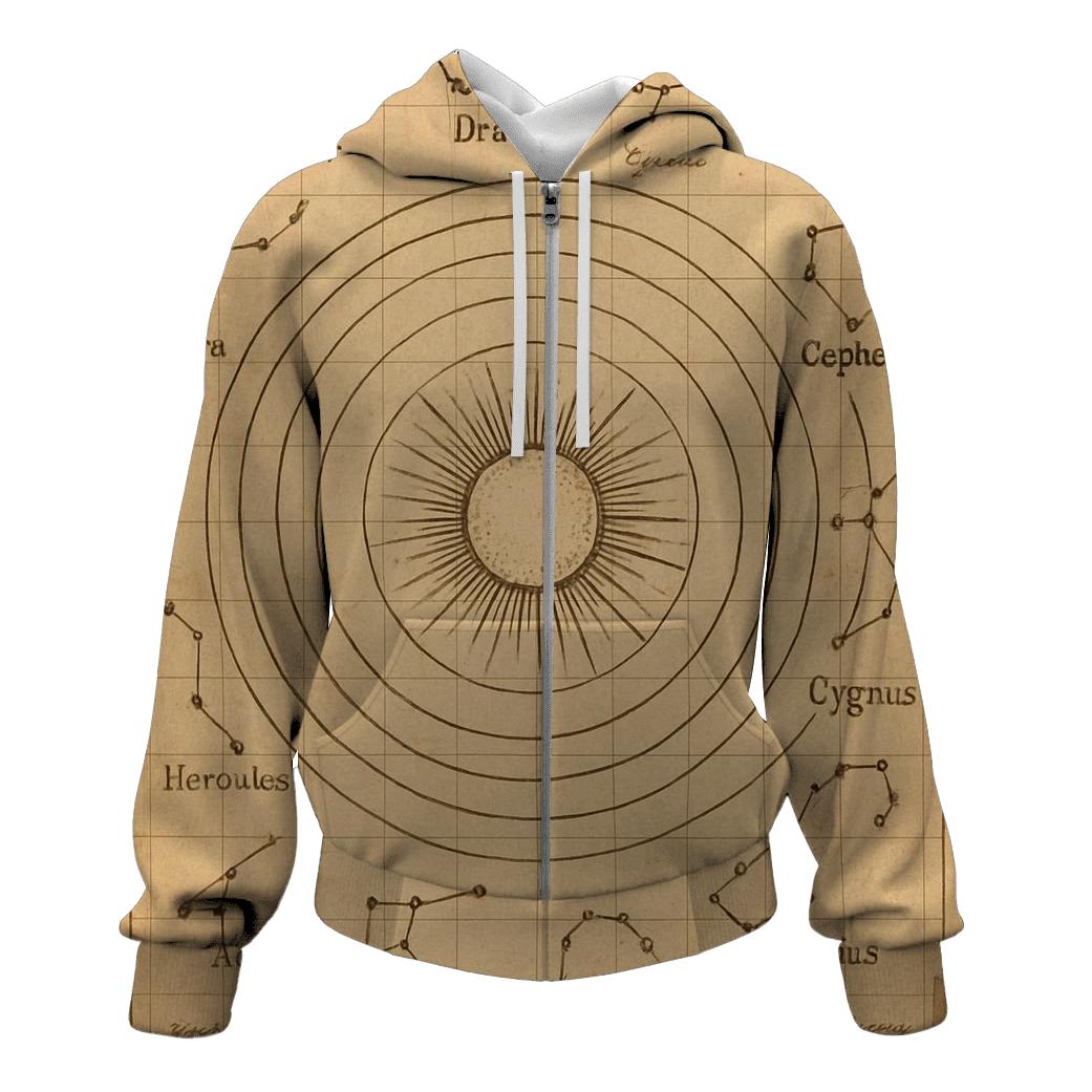 Sepia Star Chart Classroom Diagram hoodie styles