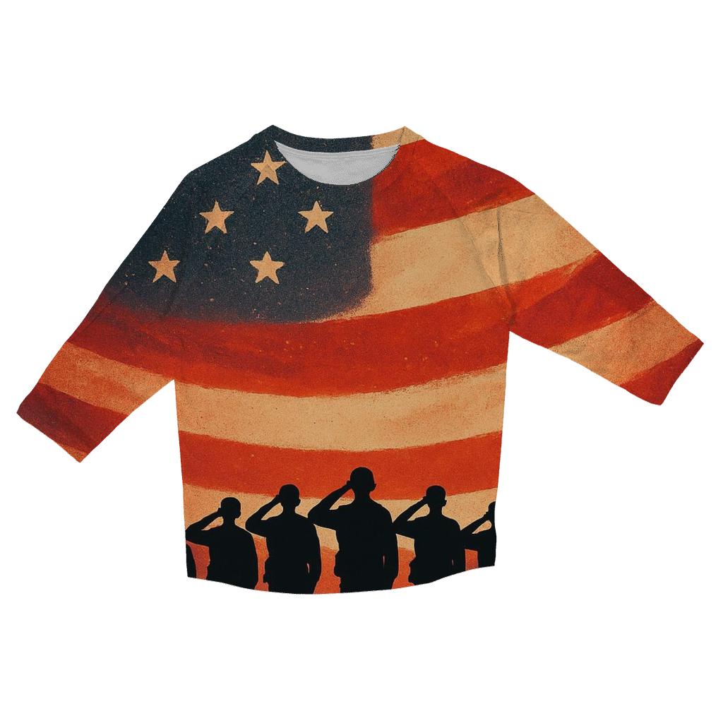 Honor Line At The Edge Of Night printed three quarter sleeve shirts