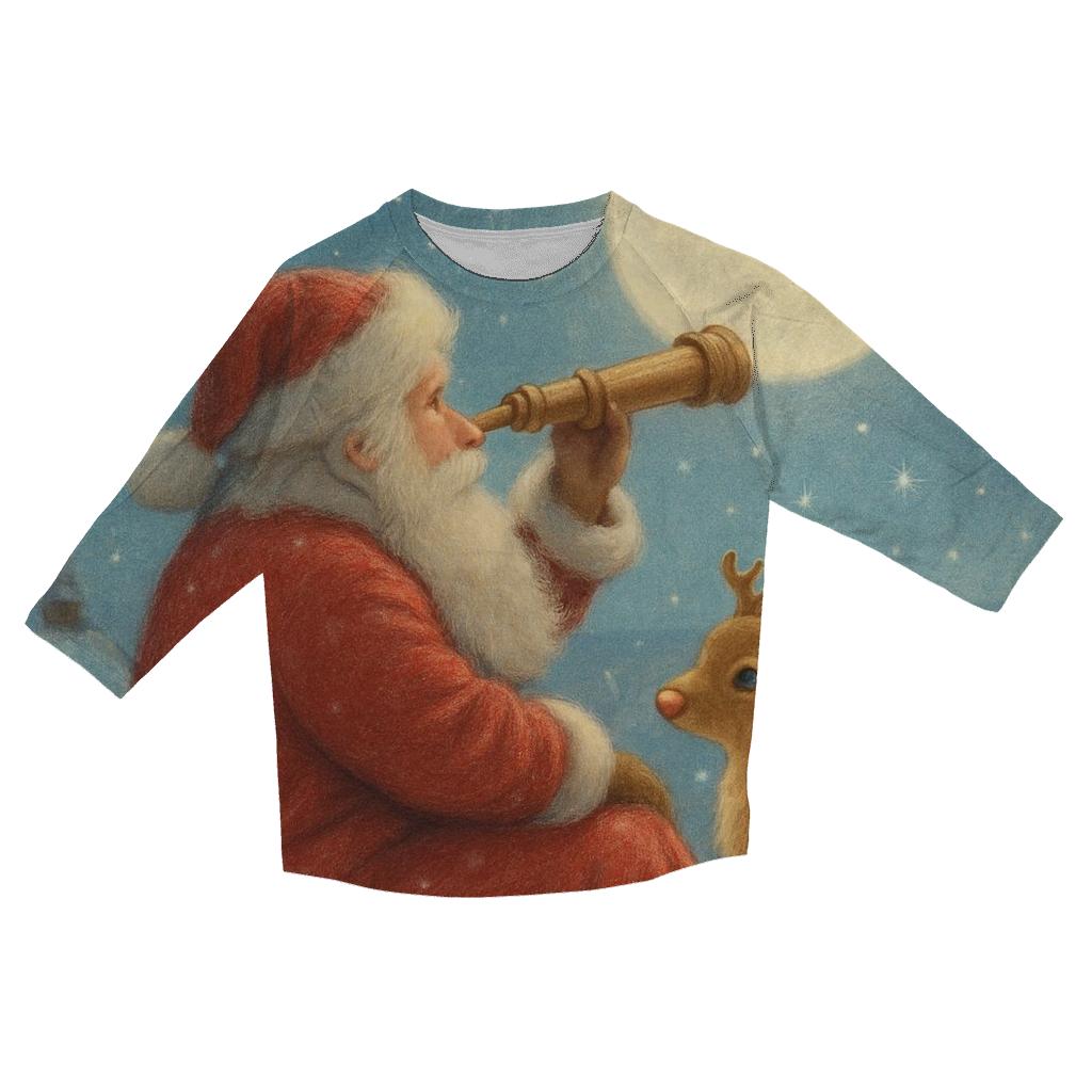 Moonlit Stargazer Santa stylish quarter sleeve tops