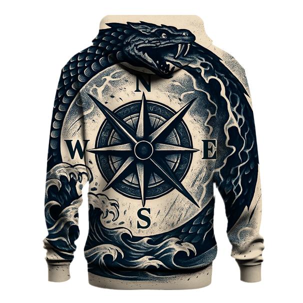 Storm Serpent Ouroboros Compass printed hoodies
