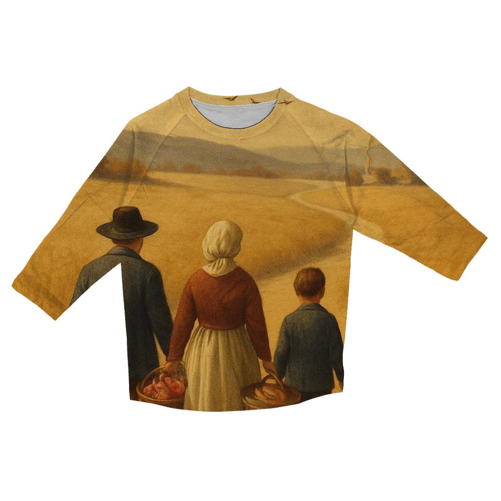 Pilgrim Path Through Amber Fields casual three quarter sleeve shirts