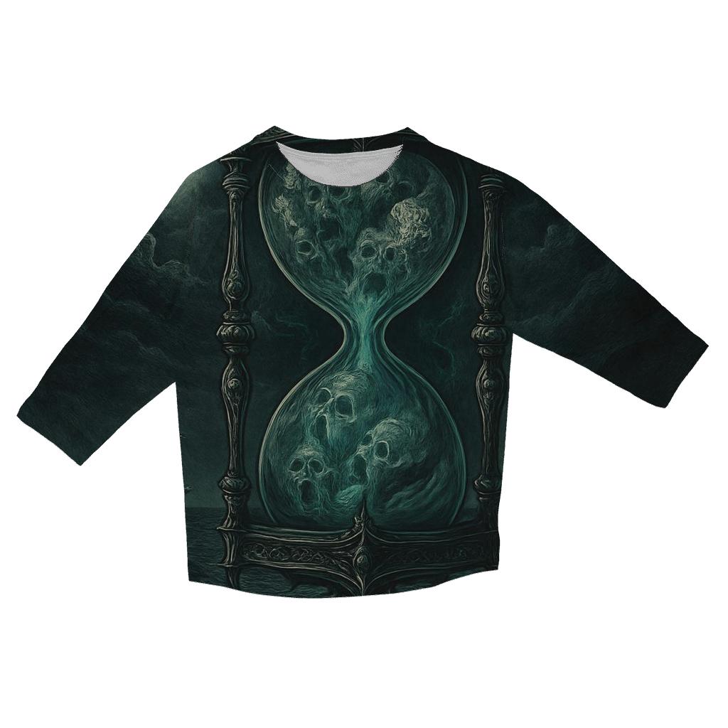 Hourglass Of The Drowned Moon printed three quarter sleeve shirts