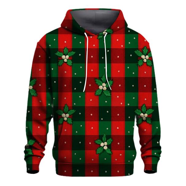 Mistletoe Confetti Plaid Design pullover hoodies