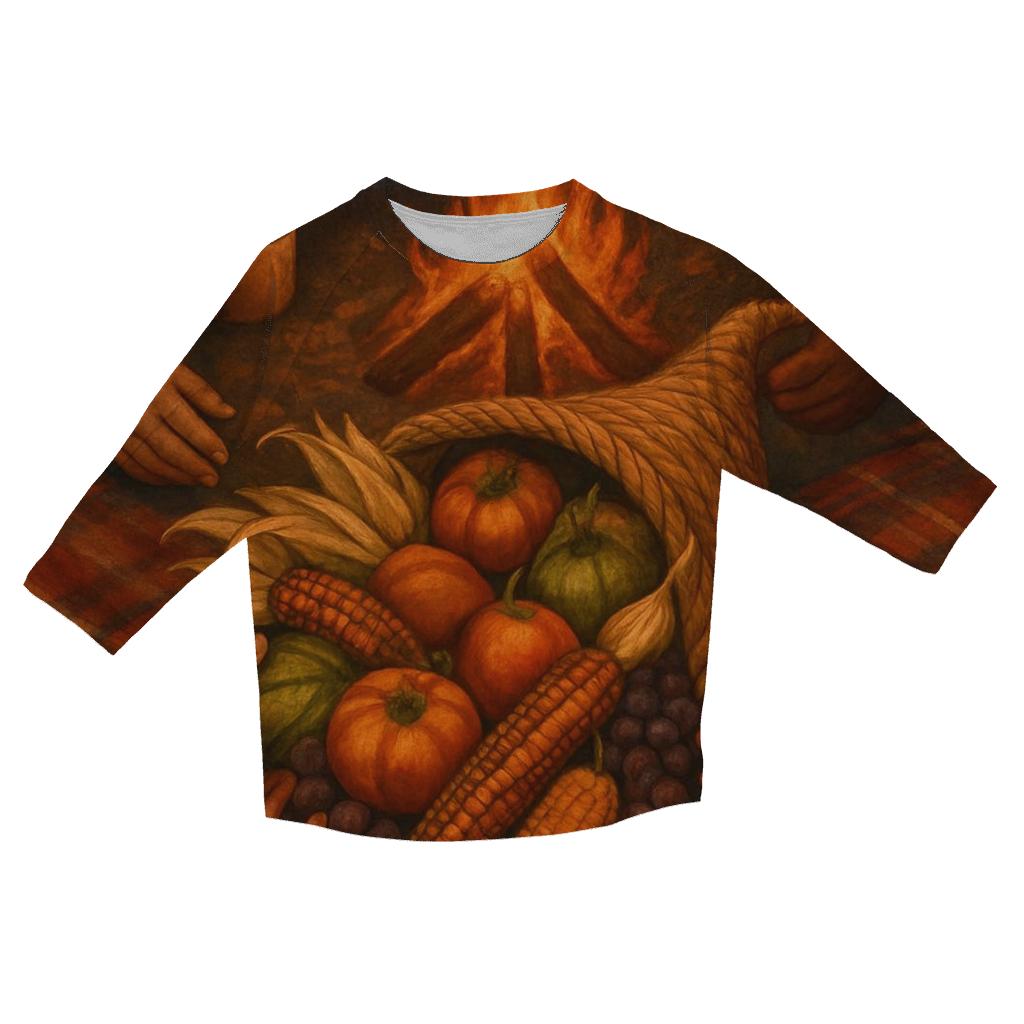 Cornucopia Circle Around The Fire fashion 3/4 sleeve shirts