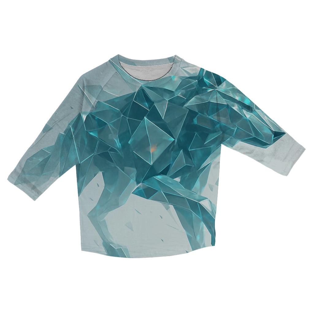 Quantum Shard Wolf printed three quarter sleeve shirts