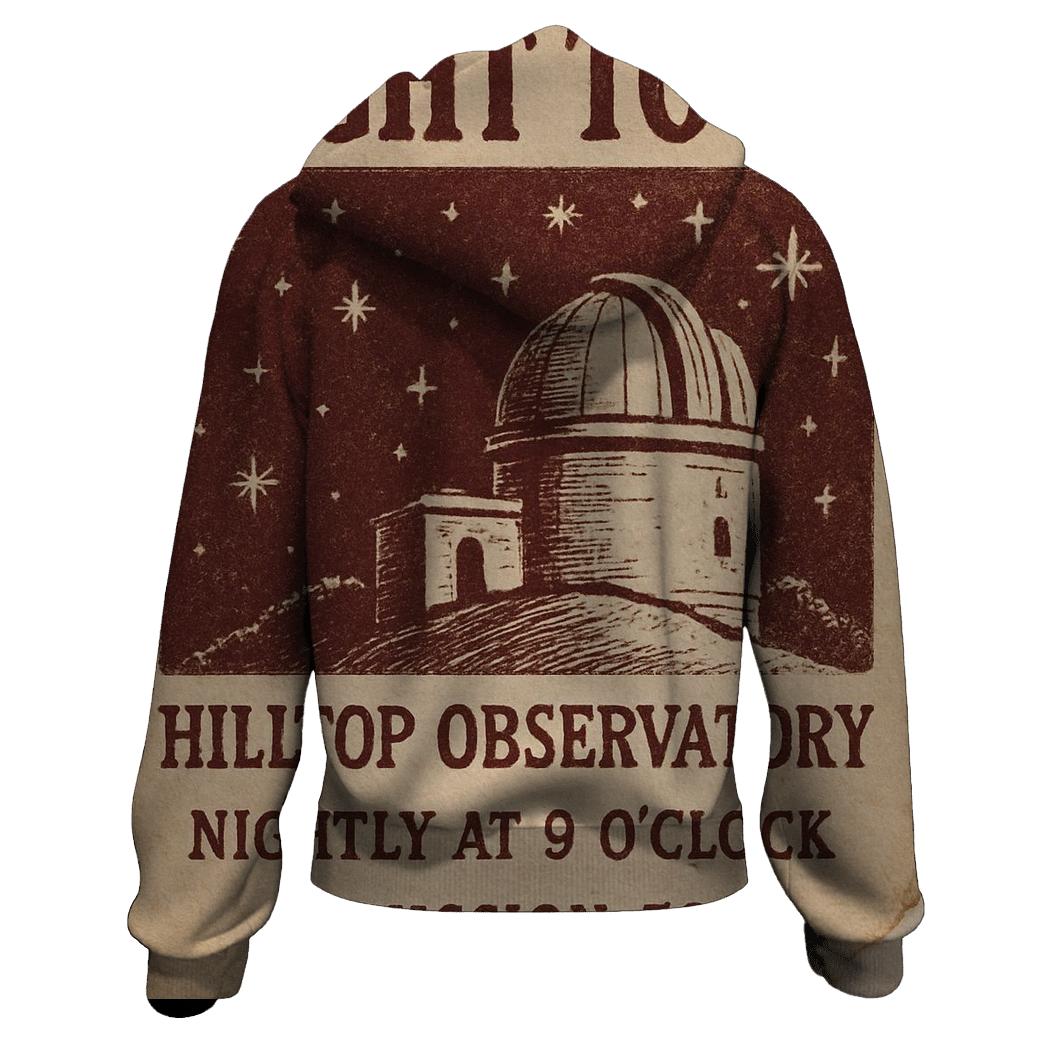 Old Observatory Night Tour Flyer printed hoodies