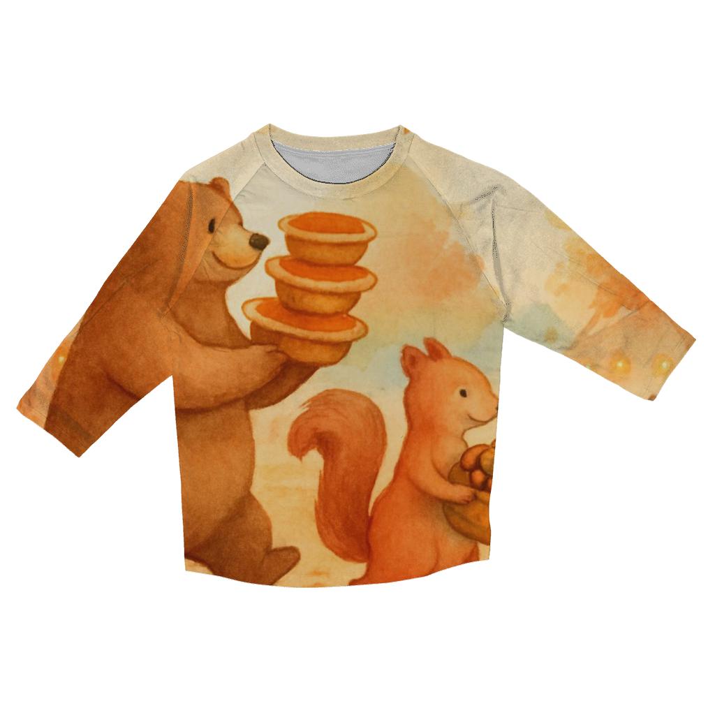 Thankful Harvest Parade Of Critters casual three quarter sleeve shirts