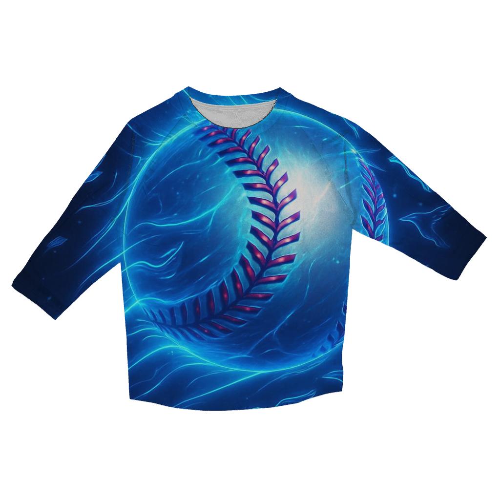 Skybound Fastball Echoes Blue Jays trendy 3/4 sleeve tops