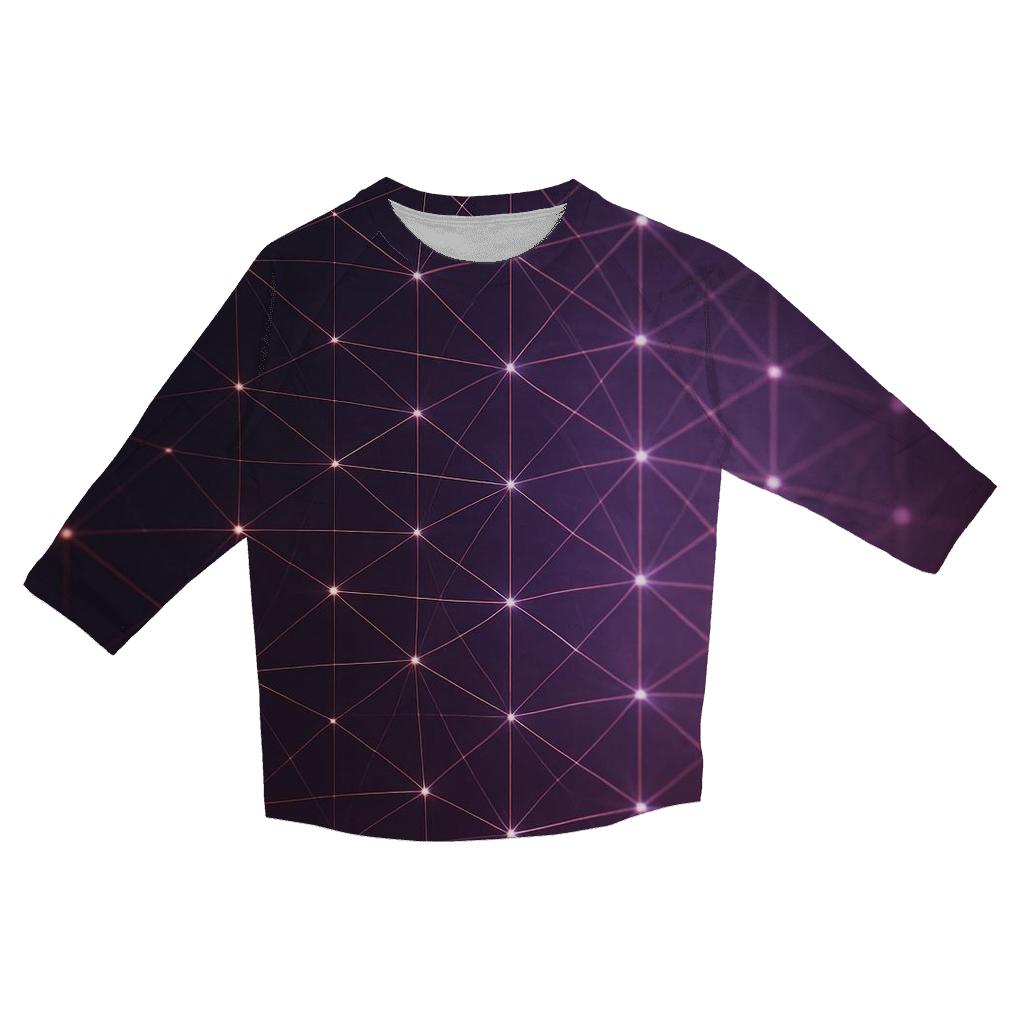 Cosmic Lattice Gradient casual three quarter sleeve shirts