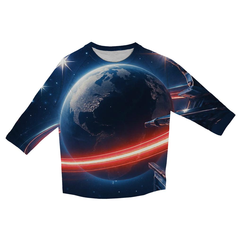 Orbital Foundry Banner trendy 3/4 sleeve tops