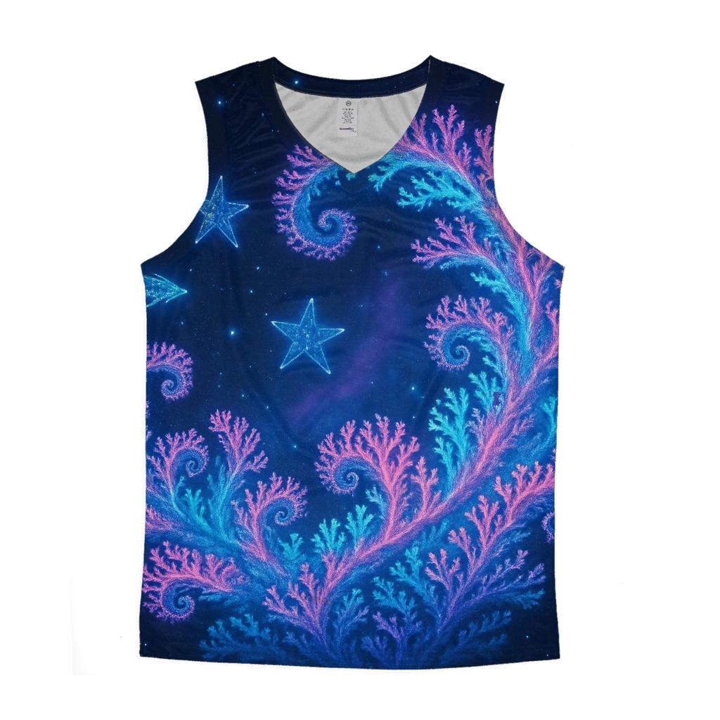 Celestial Coral Reef Galaxy sports performance tank tops