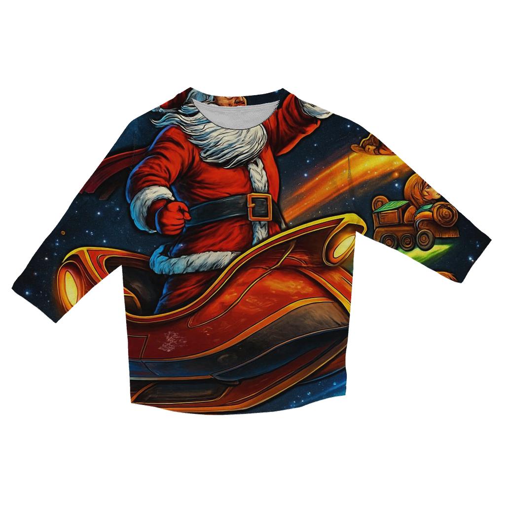Interstellar Toy Parade Santa printed three quarter sleeve shirts