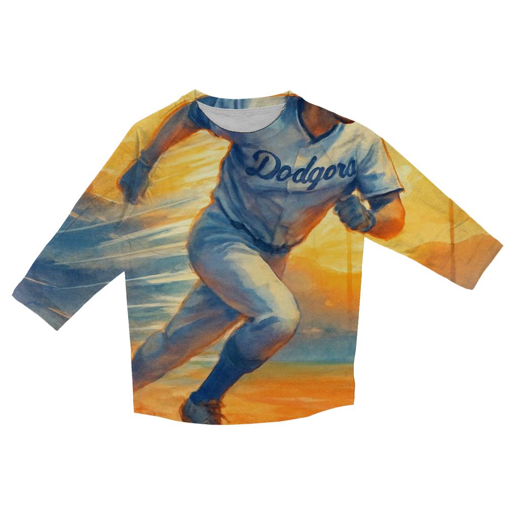 California Sunset Baseline Dash casual three quarter sleeve shirts