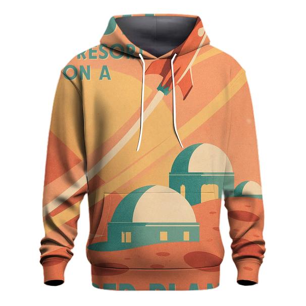Atomic Age Planet Travel Poster premium hoodies
