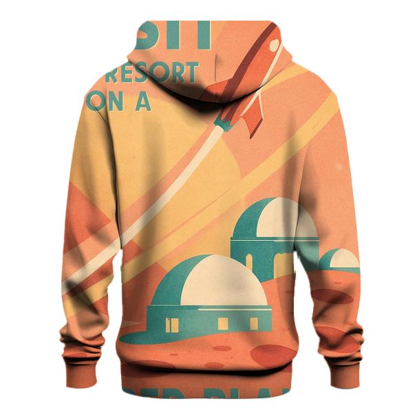Atomic Age Planet Travel Poster premium hoodies